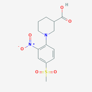 molecular formula C13H16N2O6S B1387165 1-[4-(Methylsulfonyl)-2-nitrophenyl]piperidine-3-carboxylic acid CAS No. 951625-01-7