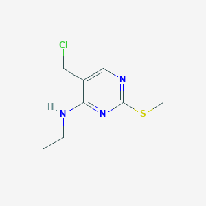 molecular formula C8H12ClN3S B13871654 5-(chloromethyl)-N-ethyl-2-methylsulfanylpyrimidin-4-amine 