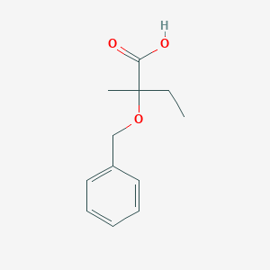 molecular formula C12H16O3 B13871667 2-Methyl-2-phenylmethoxybutanoic acid 