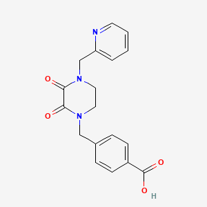 4-{[2,3-Dioxo-4-(pyridin-2-ylmethyl)piperazin-1-yl]methyl}benzoic acid
