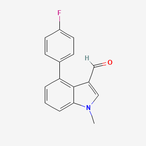 molecular formula C16H12FNO B13871689 4-(4-Fluorophenyl)-1-methylindole-3-carbaldehyde 