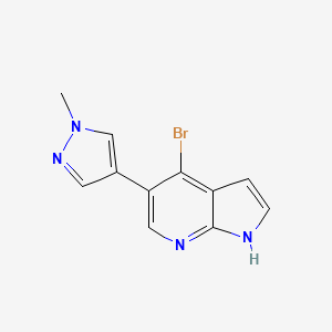 molecular formula C11H9BrN4 B13871725 4-bromo-5-(1-methylpyrazol-4-yl)-1H-pyrrolo[2,3-b]pyridine 