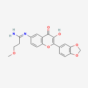 N'-[2-(1,3-benzodioxol-5-yl)-3-hydroxy-4-oxochromen-6-yl]-3-methoxypropanimidamide