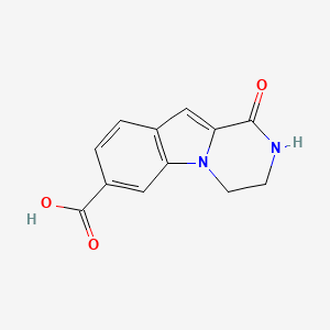 molecular formula C12H10N2O3 B13871823 1-Oxo-1,2,3,4-tetrahydropyrazino[1,2-a]indole-7-carboxylic acid 