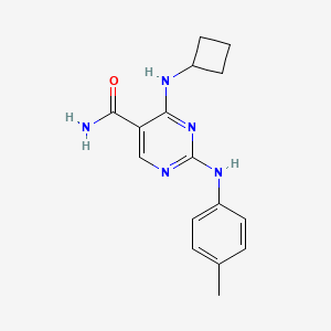 molecular formula C16H19N5O B13871906 4-(Cyclobutylamino)-2-(4-methylanilino)pyrimidine-5-carboxamide 