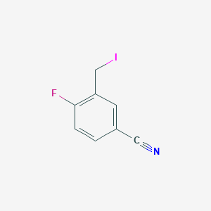 molecular formula C8H5FIN B13871920 4-Fluoro-3-(iodomethyl)benzonitrile 