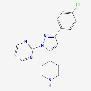 2-[3-(4-Chlorophenyl)-5-(piperidin-4-yl)-1H-pyrazol-1-yl]pyrimidine