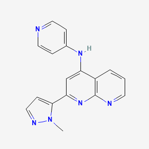 molecular formula C17H14N6 B13871944 2-(2-methylpyrazol-3-yl)-N-pyridin-4-yl-1,8-naphthyridin-4-amine 