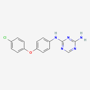 2-N-[4-(4-chlorophenoxy)phenyl]-1,3,5-triazine-2,4-diamine