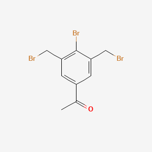 molecular formula C10H9Br3O B13871987 1-[4-Bromo-3,5-bis(bromomethyl)phenyl]ethanone 