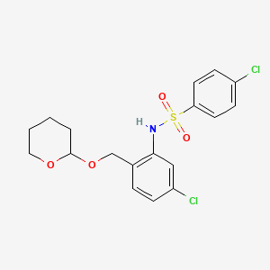 molecular formula C18H19Cl2NO4S B13871989 4-chloro-N-[5-chloro-2-(oxan-2-yloxymethyl)phenyl]benzenesulfonamide 