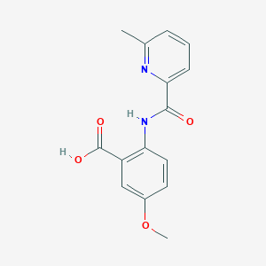 molecular formula C15H14N2O4 B13872006 5-Methoxy-2-[(6-methylpyridine-2-carbonyl)amino]benzoic acid 