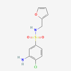 molecular formula C11H11ClN2O3S B1387201 3-Amino-4-chloro-N-(2-furylmethyl)-benzenesulfonamide CAS No. 1036545-43-3