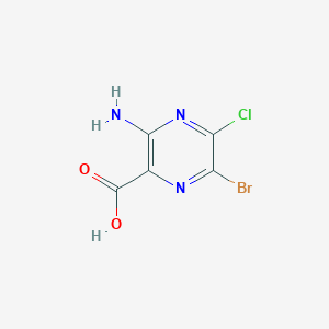 molecular formula C5H3BrClN3O2 B13872068 3-Amino-6-bromo-5-chloropyrazine-2-carboxylic acid 