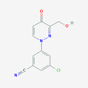 molecular formula C12H8ClN3O2 B13872075 3-Chloro-5-[3-(hydroxymethyl)-4-oxopyridazin-1-yl]benzonitrile 