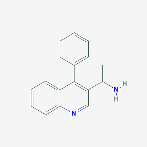 molecular formula C17H16N2 B13872083 1-(4-Phenylquinolin-3-yl)ethanamine 