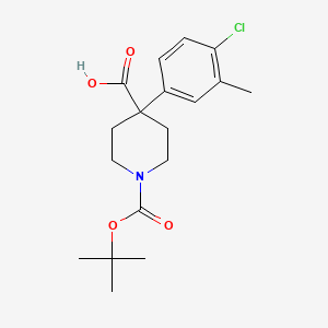 4-(4-Chloro-3-methylphenyl)-1-[(2-methylpropan-2-yl)oxycarbonyl]piperidine-4-carboxylic acid