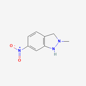 molecular formula C8H9N3O2 B13872113 2-Methyl-6-nitro-1,3-dihydroindazole 