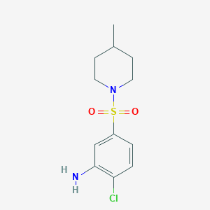 molecular formula C12H17ClN2O2S B1387212 2-Chloro-5-[(4-methyl-1-piperidinyl)sulfonyl]-aniline CAS No. 1041579-72-9