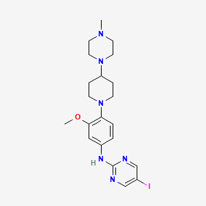 molecular formula C21H29IN6O B13872198 5-iodo-N-{3-methoxy-4-[4-(4-methylpiperazin-1-yl)piperidin-1-yl]phenyl}pyrimidin-2-amine 