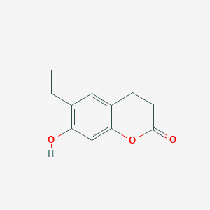 molecular formula C11H12O3 B13872204 6-Ethyl-7-hydroxychroman-2-one 