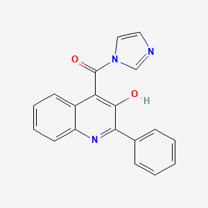 molecular formula C19H13N3O2 B13872211 (3-Hydroxy-2-phenylquinolin-4-yl)(1H-imidazol-1-yl)methanone CAS No. 923279-99-6