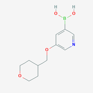 molecular formula C11H16BNO4 B13872213 (5-((tetrahydro-2H-pyran-4-yl)methoxy)pyridin-3-yl)boronic acid 