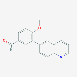 molecular formula C17H13NO2 B13872250 4-Methoxy-3-quinolin-6-ylbenzaldehyde 