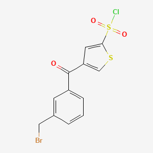 molecular formula C12H8BrClO3S2 B13872265 4-[3-(Bromomethyl)benzoyl]thiophene-2-sulfonyl chloride 