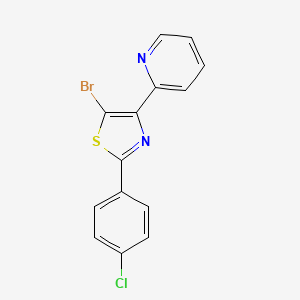 molecular formula C14H8BrClN2S B13872266 5-Bromo-2-(4-chlorophenyl)-4-pyridin-2-yl-1,3-thiazole 