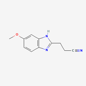 molecular formula C11H11N3O B13872287 3-(6-methoxy-1H-benzimidazol-2-yl)propanenitrile CAS No. 39561-01-8