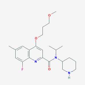 8-fluoro-4-(3-methoxypropoxy)-6-methyl-N-piperidin-3-yl-N-propan-2-ylquinoline-2-carboxamide