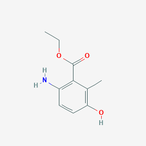 molecular formula C10H13NO3 B13872299 Ethyl 6-amino-3-hydroxy-2-methylbenzoate 