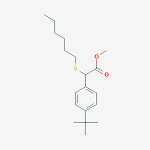 molecular formula C19H30O2S B13872309 Methyl 2-(4-tert-butylphenyl)-2-hexylsulfanylacetate 