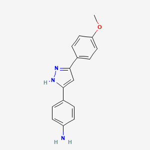 4-[3-(4-methoxyphenyl)-1H-pyrazol-5-yl]aniline