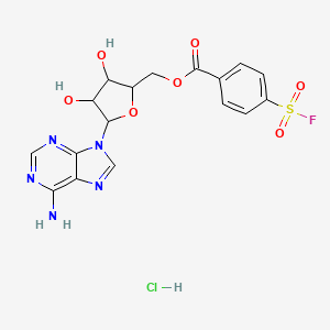 molecular formula C17H17ClFN5O7S B13872377 5'-(4-Fluorosulfonylbenzoyl)adenosine hydrochl oride 