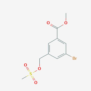 molecular formula C10H11BrO5S B13872390 Methyl 3-bromo-5-(methylsulfonyloxymethyl)benzoate 