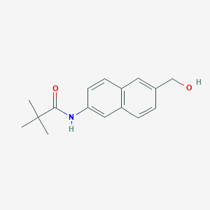 molecular formula C16H19NO2 B13872437 N-[6-(hydroxymethyl)naphthalen-2-yl]-2,2-dimethylpropanamide 