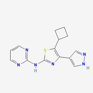 5-cyclobutyl-4-(1H-pyrazol-4-yl)-N-pyrimidin-2-yl-1,3-thiazol-2-amine