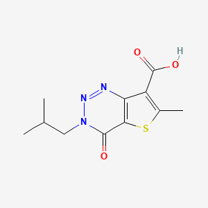molecular formula C11H13N3O3S B1387249 3-Isobutyl-6-methyl-4-oxo-3,4-dihydrothieno[3,2-d][1,2,3]triazine-7-carboxylic acid CAS No. 1170090-92-2