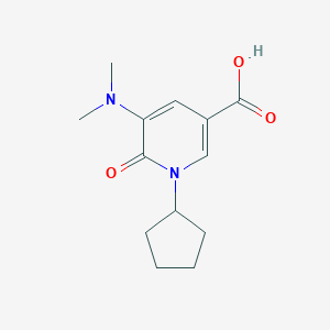 molecular formula C13H18N2O3 B13872521 1-Cyclopentyl-5-(dimethylamino)-6-oxopyridine-3-carboxylic acid 