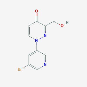 molecular formula C10H8BrN3O2 B13872533 1-(5-bromopyridin-3-yl)-3-(hydroxymethyl)pyridazin-4(1H)-one 