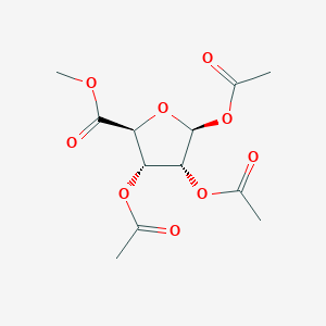 molecular formula C12H16O9 B138726 methyl (2S,3S,4R,5S)-3,4,5-triacetyloxyoxolane-2-carboxylate CAS No. 68673-84-7