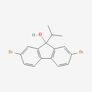 molecular formula C16H14Br2O B13872622 2,7-Dibromo-9-propan-2-ylfluoren-9-ol 