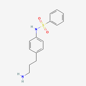 molecular formula C15H18N2O2S B13872632 N-[4-(3-aminopropyl)phenyl]benzenesulfonamide 