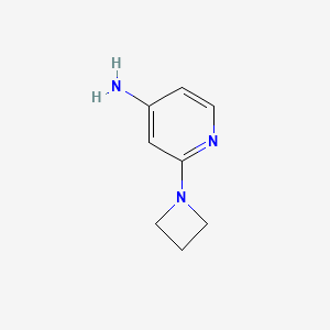 molecular formula C8H11N3 B13872736 2-(Azetidin-1-yl)pyridin-4-amine 