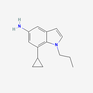 molecular formula C14H18N2 B13872738 7-Cyclopropyl-1-propylindol-5-amine 