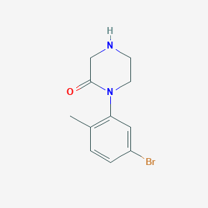 molecular formula C11H13BrN2O B13872753 1-(5-Bromo-2-methylphenyl)-2-piperazinone 