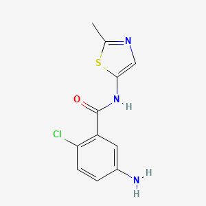 molecular formula C11H10ClN3OS B13872765 5-amino-2-chloro-N-(2-methyl-1,3-thiazol-5-yl)benzamide 