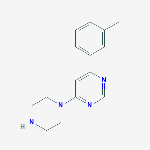 molecular formula C15H18N4 B1387277 4-(3-Methylphenyl)-6-piperazin-1-ylpyrimidine CAS No. 1172708-64-3